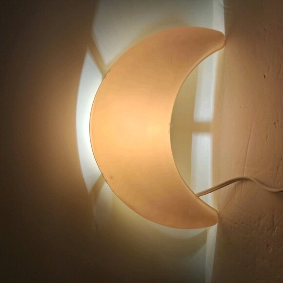 Ikea Smila Mini Mane Yellow Crescent Moon Wall Lamp - Picture 3 of 5